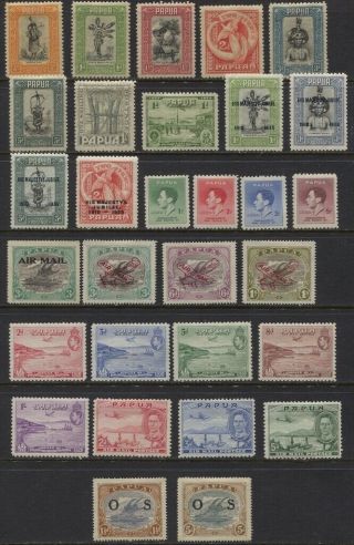 Papua 1929 - 1933 Mh Selection Includes Airmails,  Jubilee,  Officials $130