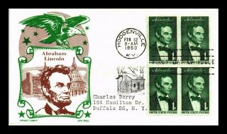 Dr Jim Stamps Us Abraham Lincoln Fdc Ken Boll Cover Block Scott 1113
