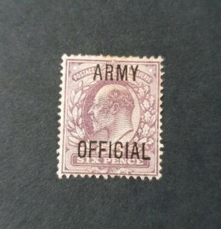 Gb King Edward Vii Sg O50 6d Pale Dull Purple Army Official M/mint