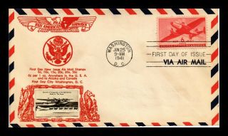 Us Cover Air Mail 6c Fdc Scott C25 Crosby Photo Cachet Back