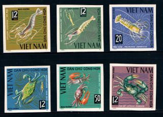 N.  170 - Vietnam –imperf - Crustaceans Set 6 1965