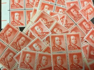 {bj Stamps} 1030a Benjamin Franklin,  Dry Or Wet Print.  100 Count Mnh 1/2 ¢