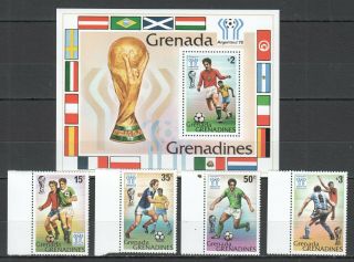 K1244 1978 Grenada World Cup Argentina 78 305 - 08 Bl,  Set Mnh Stamps