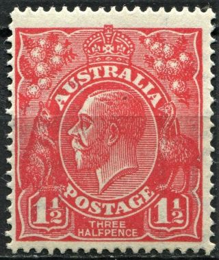 Australia 1925,  Sg 77a,  1.  5d Scarlet,  Very Thin Paper,  V/lightly Hinged Cv £110