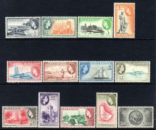 Barbados Qe2 1953 - 61 Set Sg289 - 301 Lm/mint