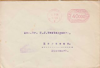 Germany Inflation 5 Sep 1923 40,  000 Meter Cover To Denmark Pr Matter Rate