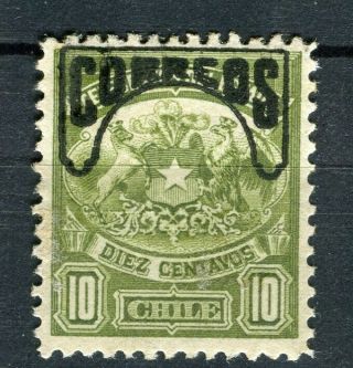 Chile; 1903 Early Correos Optd.  Issue Fine Hinged 10c.  Value