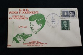 Naval Cover 1968 Ship Cancel Commissioning Uss John F Kennedy (cva - 67) (3293)