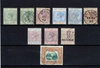 St.  Lucia 1883/1902 10 Stamps &