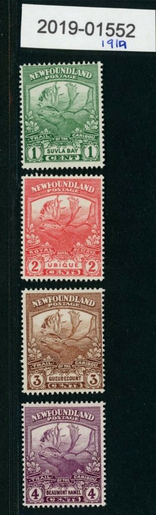 Set 4 Newfoundland 1919 Mlh Stamps - 1,  2,  3,  And 4 C - Troops Wwi (1552)