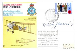 Stamps - Great Britain - 60th Anniversary Formation Raf 2 (ac) Squadron 1972 (signed)