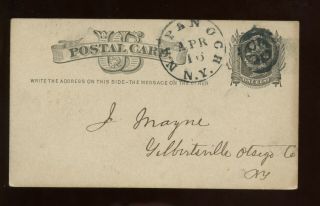 Us Mid - Atlantic Postal Card 1880s Napanoch,  Ny (very Fancy Unusual Cancel)