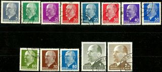 Germany Ddr 1961 Ulbricht Issues Complete Set Of 13 Scott 