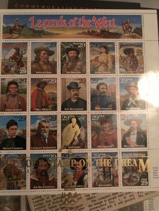 Usps 10 Sheets Of Us Postage Stamps Mnh 10.  29 X20 $58 Value Legends Birds