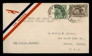 Dr Who 1941 Australia Fdc Airmail Combo E52240