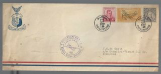 Philippines First Flight Via P.  A.  A.  Cover 1937 Manila To Victoria Hong Kong