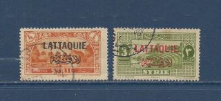 Latakia - 13 - 14 - - 1931 - " Lattaquie " O/p On Syria Stamps - Damas & Bosra