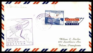 Mayfairstamps Guatemala 1960 First Flight To Houston Tx Arrival Cover Wwb51597