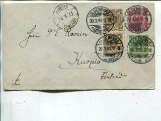 Germany Uprated Stationery Cover To Finland 1893