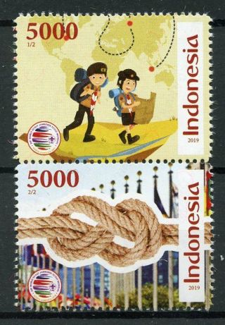 Indonesia 2019 Mnh Scout Jamboree Knots 2v Set Scouts Scouting Stamps