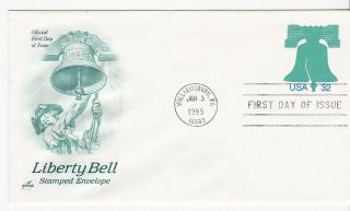 Liberty Bell Envelope U567 Us First Day Cover 1995 Art Craft Cachet Fdc