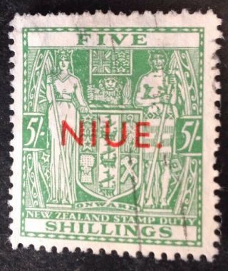 Niue 1931 5 Shilling Green Arms Stamp Vfu