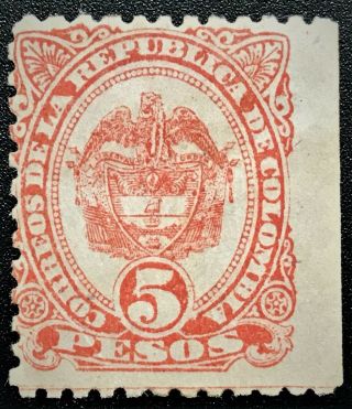 Colombia Sc 158 Priv.  Hinged Partial Gum F/vf (13 - 6)