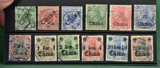 China German Post Offices In China Stamps Selection Of 12 (b94)