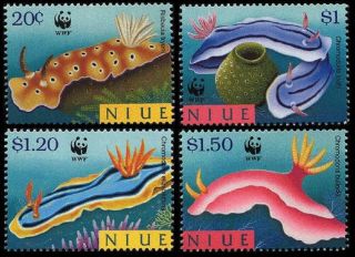 Niue Wwf Nudibranchs 4v Mnh Sg 858 - 861 Mi 922 - 925 Sc 729 - 732