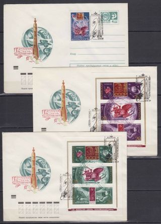 Ussr - 1973 " Cosmonautics Day " Covers W/ Special Cancelations - Lot 2