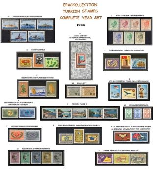 Turkey 1965 Complete Year Set,  Includes Official And Definitive Stamps,  Mnh