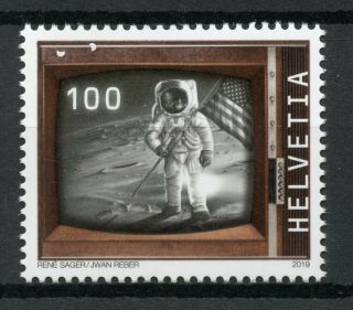 Switzerland 2019 Mnh Apollo 11 Moon Landing 50th Anniv 1v Set Space Stamps
