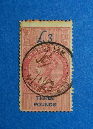 1870 3l Zealand Stamp Duty Revenue Bt 197 Die Ii Perf 12 1/2 Lt Cs33197