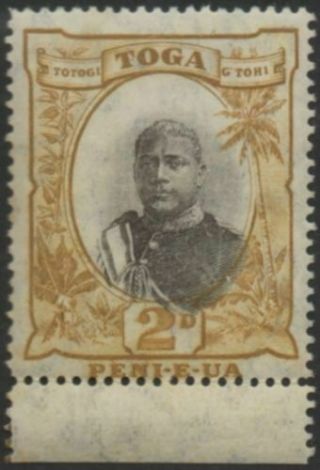 Tonga 1897 Sg42 2d Grey And Bistre King George Ii Type Ii Mh