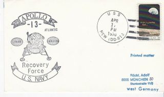 Uss (dd - 813) Apollo 13 Navy Recovery Force April 17 1970 Atlantic
