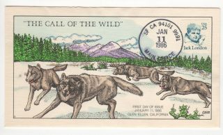 Sss: Collins Hp Fdc 1986 25c Call Of The Wild Jack London Sc 2182