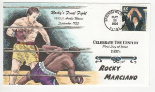 Sss: Collins Hp Fdc 1999 Celebrate The Century 1950s Rocky Marciano Sc 3187