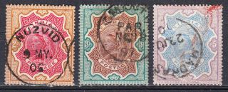India 1895 Qv Victoria Definitive Set To 5r Value Scott 50 - 52