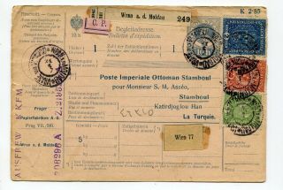 Austria 1917 Packet / Parcel - Stationery Card - Sent To Istanbul,  Turkey -