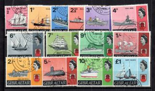 Gibraltar 1967 Ships Good Set Sg 200 - 213 Ws15140