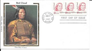 U S Fdc Colorano Silk 2175 Native American Indiaqn Red Cloud Vf Ua (p)