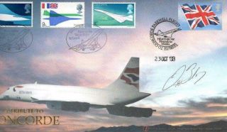 Concorde Tribute Flight To Cardiff 23 - 10 - 03 Signed Captain Les Brodie F4