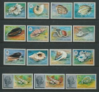 Aitutaki Sg97 - 110 1974 Shells Definitives (see Note) Unhinged
