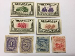 Old Stamps Nicaragua X 8