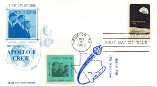 Us Fdc 1371 Apollo 8 With Nasa Local Post,  Space City Cover Society (6839)