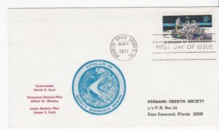 Space Achievements First Day Of Issue Hermann - Oberth Society Cape Canaveral 1971