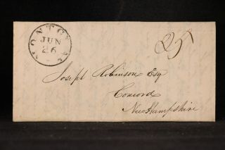 Alabama: Montgomery 1832 Stampless Cover,  25c Rate To Concord,  Nh