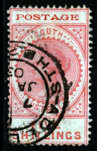 South Australia Qv 1902 Five Shillings Rose Thin Postage Sg 277 Vfu