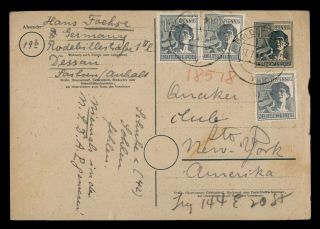 Dr Who 1947 Germany Dessan Postal Card Uprated Stationery C129208