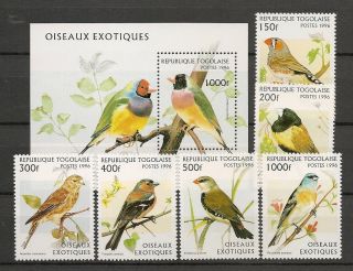 Togo 1996 Wildlife Fauna Birds Vögel Oiseaux Compl.  Set,  Ss Mnh